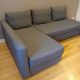 vends canapé d'angle Ikéa en tissus gris foncé